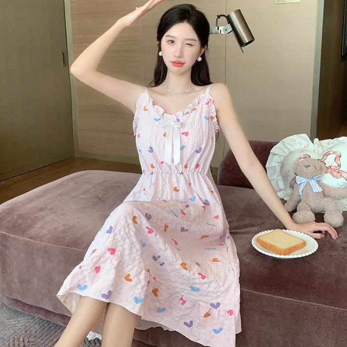 Pyjamakleid, süßes Damen-Sommer-Wolken-Baumwolle, großes Pyjamakleid aus Spitze, Heimkleidung, Pyjama, süßes Kleid im Prinzessinnenstil