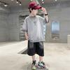 Teen Boys Set for Child Elegant T-shirts + Denim Shorts 2PCS Clothes Set Summer Kids Clothing Set