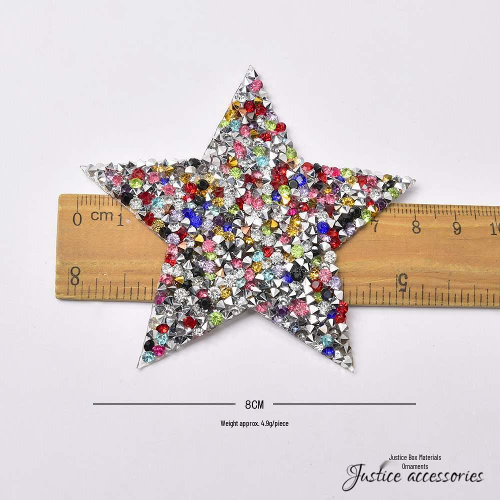 Five-Pointed Star Rhinestone Resin Patch for Shoes and Clothing