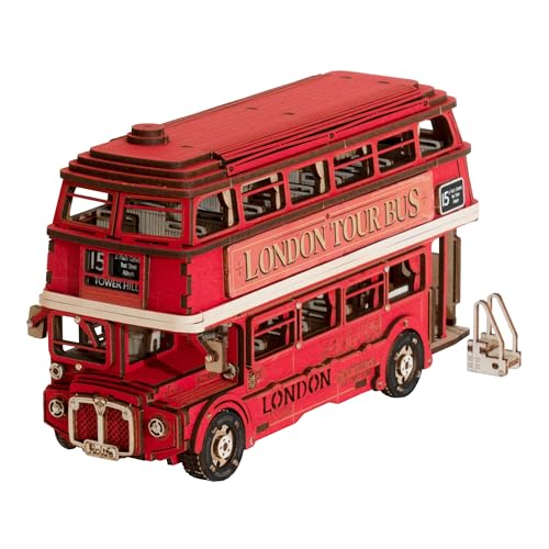 Tsukurundesu® 3D Wooden Puzzle Ornament Series (London Bus) with Japanese Instructions