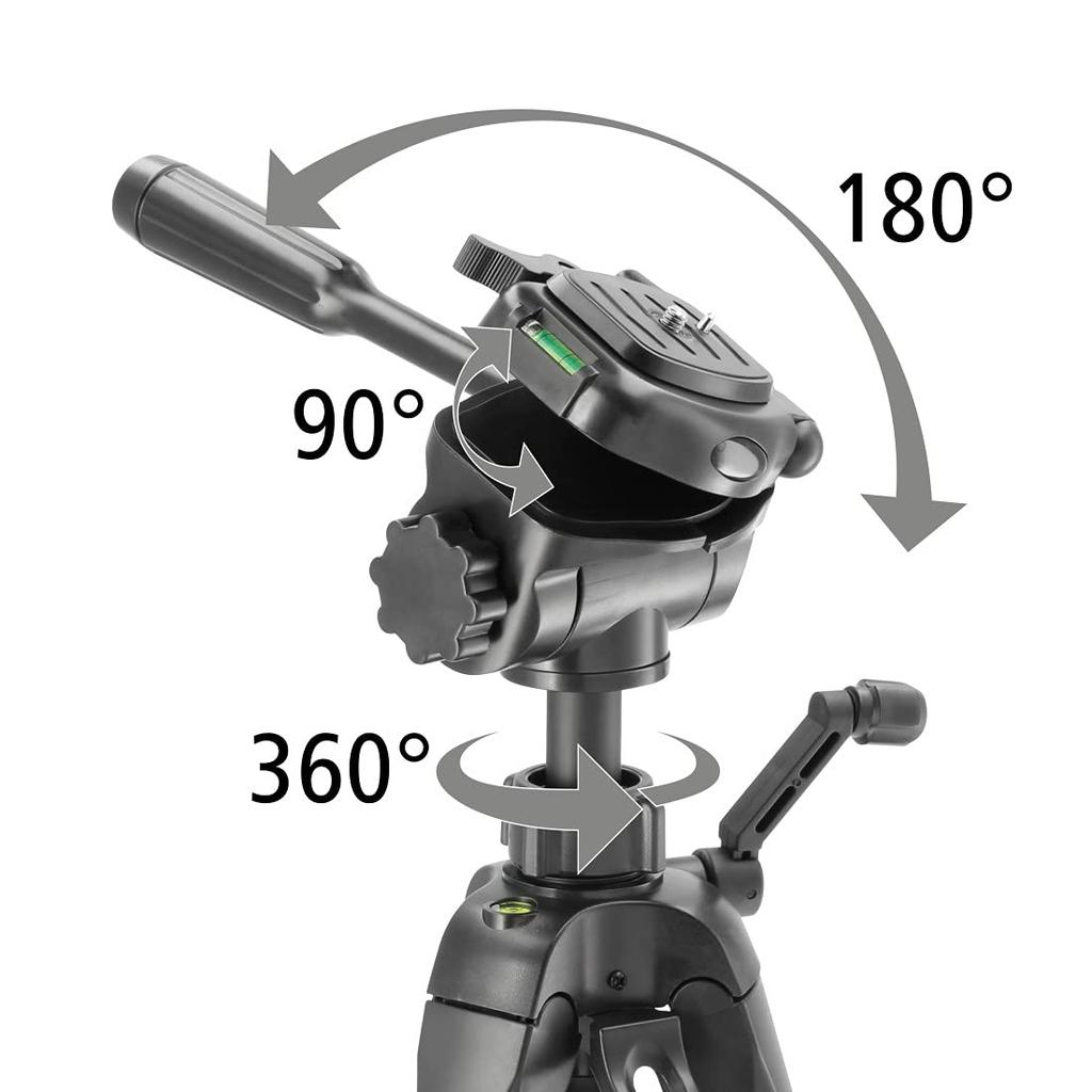 Hama Action 170 3D Camera Height Photography Tripod with Phone and Tablet and Bag for SLR Black Tripod, 62-170cm, Holder, 3-Way Head, Cameras,