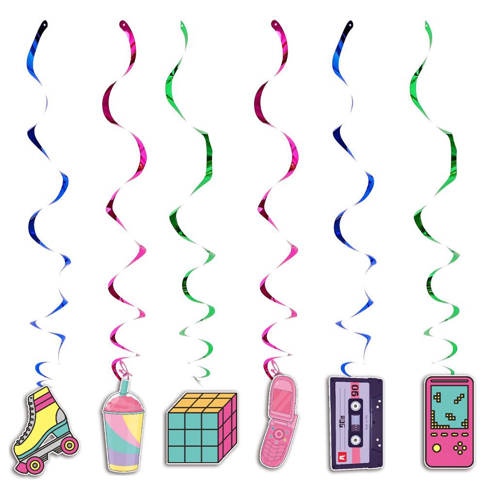 Spot 90S Theme Tableware Decoration Flag Paper Cup Paper Plate Birthday Party Set Three-Dimensional Supplies