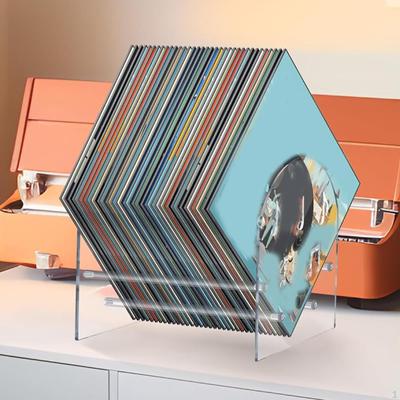 Držák na vinylové desky, polička na CD, akrylový průhledný držák na album na soubory v ložnici