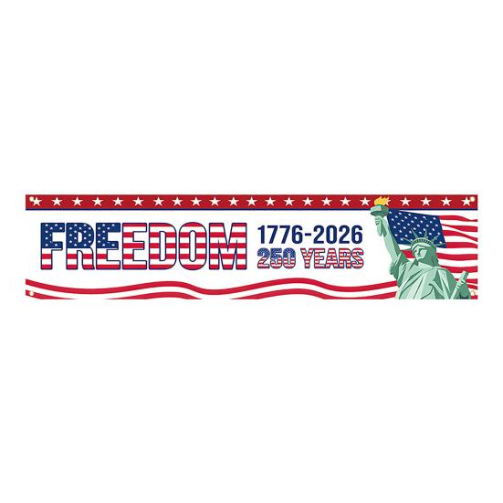 250th Anniversary Banner 6.5x1.5ft 250 Years of Freedom American Patriotic Decoration
