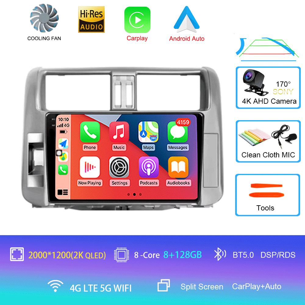 Car Radio Android 14 Carplay Auto For Toyota Land Cruiser Prado 150 2009 - 2013 Navigation GPS Multimedia Player video Stereo BT
