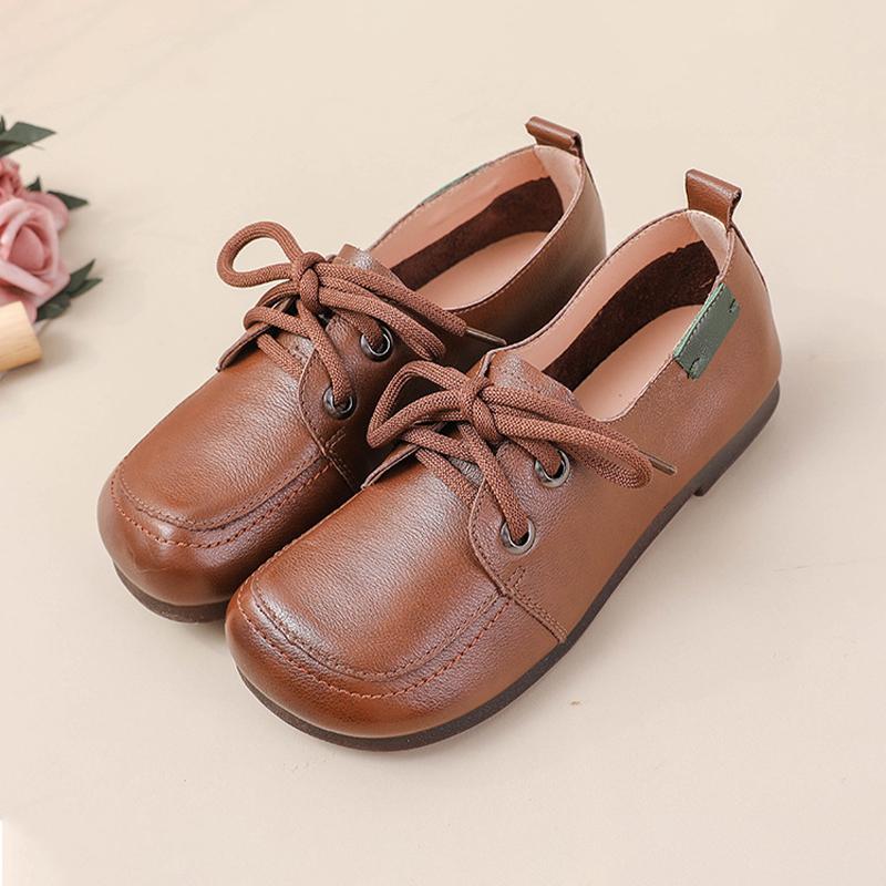 Fashion Square toe lace up flats women genuine cow leather shoes woman luxury oxford style flats ladies green blue moccasin travel shoes