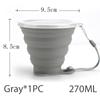 270MLMini Retractable Cup Folding Cup SiliconeOutside Travel Portable Teacup Coffee Drinking Mug with Lid High Quality Practical Daily Use