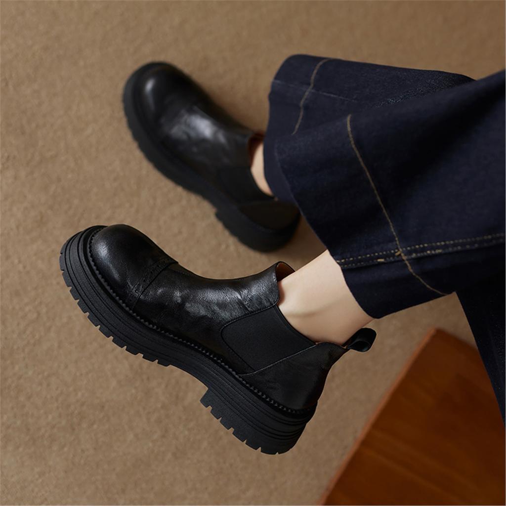 And Ankle Boots Women's 2025 Autumn and Winter New Retro Elastic Mouth One-pedal Versatile Small Short Boots Women's Fashion Chelsea Boots
