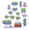 Disney Little Green Men/Alien Sticker Flakes In Case with Chain Japan NEW