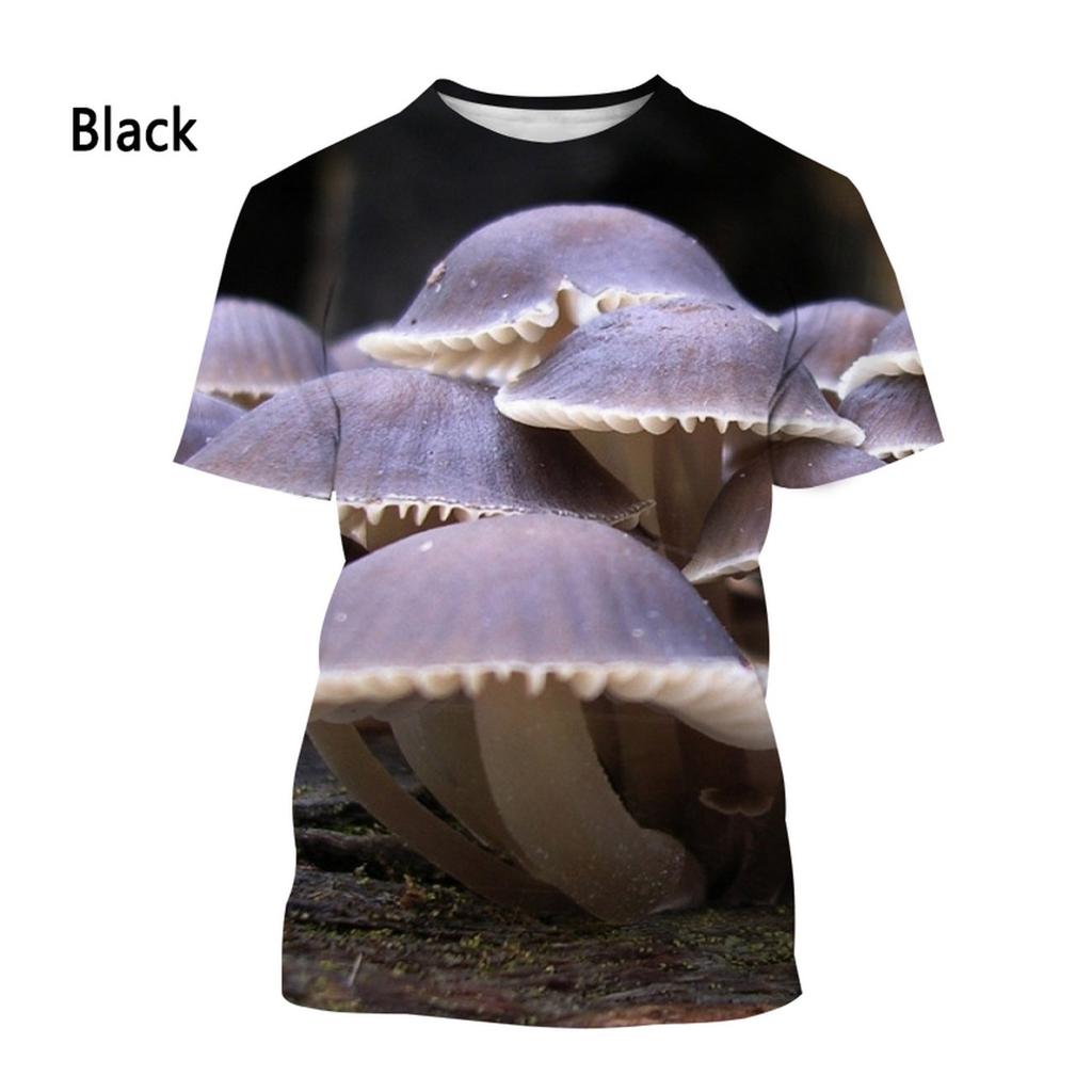 Large Harajuku-style New Mushroom 3D Printed Men's Casual Short-sleeve T-shirt, Trendy, Stylish, and Comfortable Top