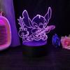 Stitch 3D Acryl Illusion Nachtlicht 16 Farbwechselnde Dekorationslichter Mit Fernbedienung Weihnachten Geburtstag Dekoration Geschenk