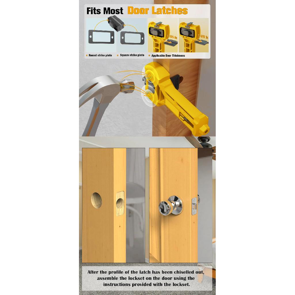 Door Latch Installation Kit Built-in Scoring Chisel Tools Chisel Tool Accurate Door Latch Kit for Accurate Chiseling and Scoring