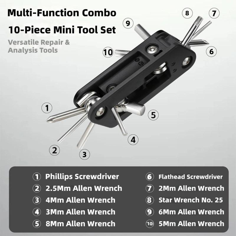 10 in 1 Bicycles Maintenance Tool Pocket Size Heavy Duty Bikes Multiple Tool Multifunctional Bikes High Strength Wrench
