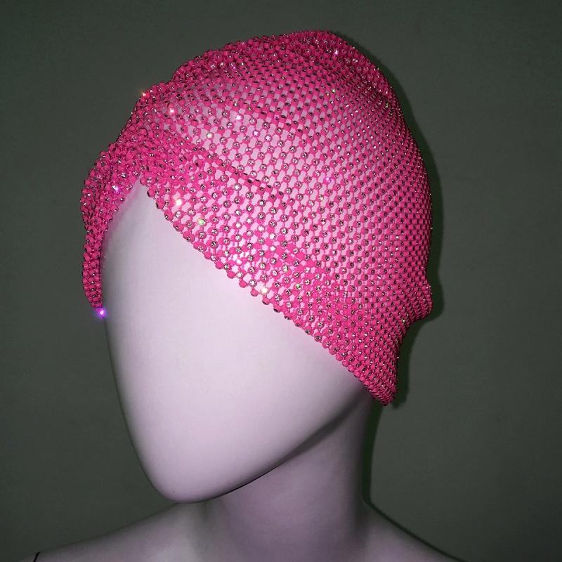 Fashion Hat Rhinestone Party Stretch Hat Christmas Dome Hat