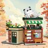 Non-Toxic Japanese Street View Building Blocks Mini Bricks Panda Izakaya Coffee Shop Mini House Building Toys Gifts For Kids
