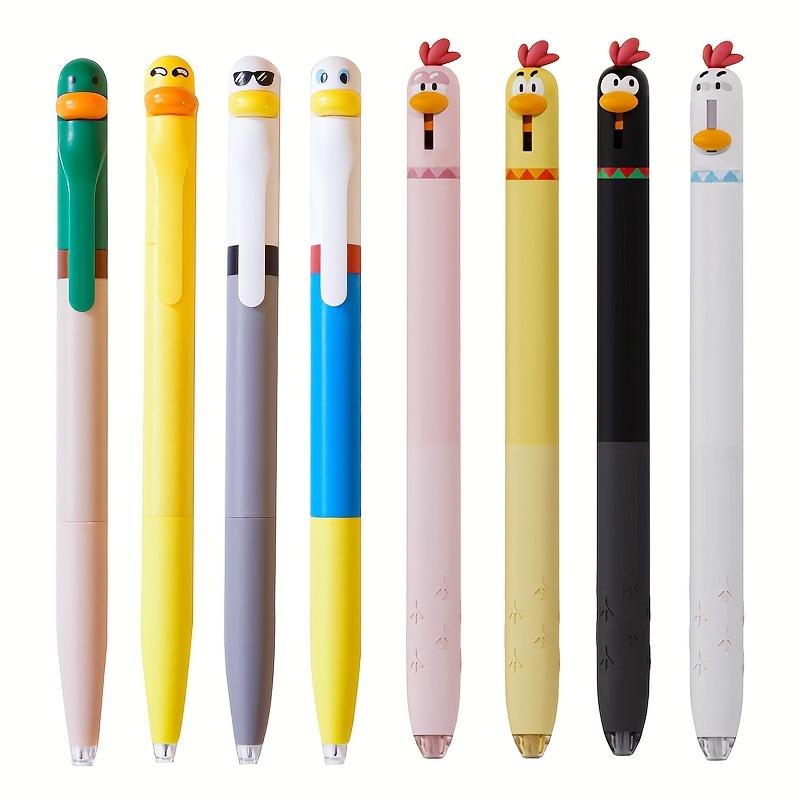 4pcs Writing Pen, Cute and Funny Styling Pen Creative Rotating Gel Pen Chicken Pressing Gel Pen 0.5mm Black Office Supplies