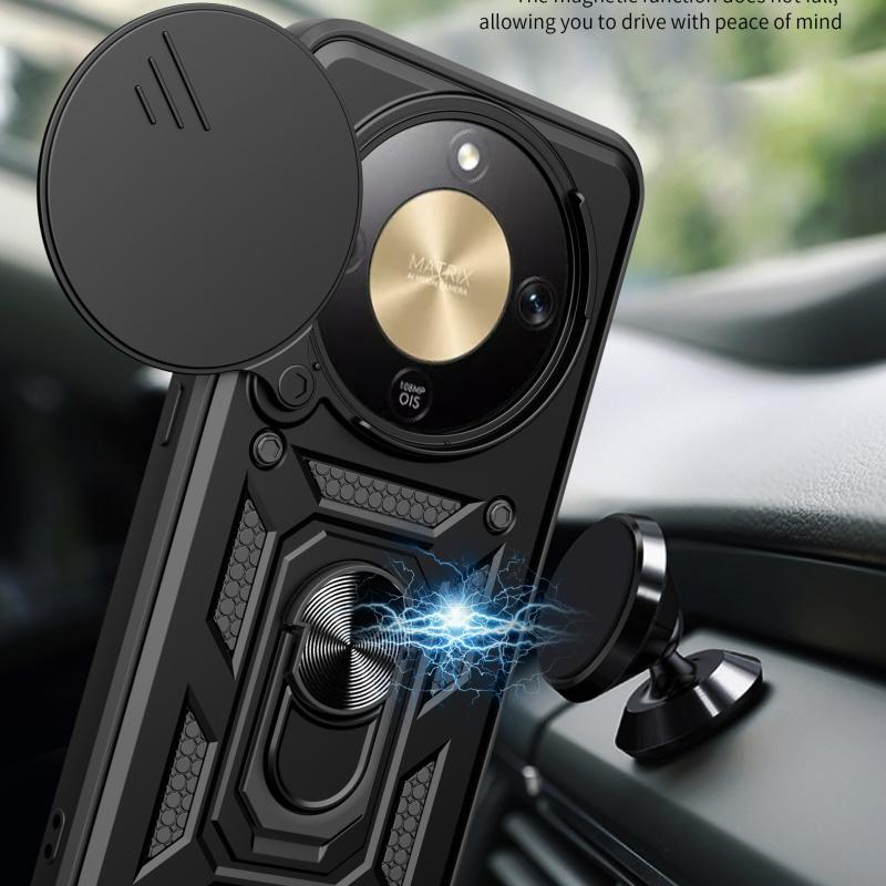 Para Honor X9d 5G Tapa Protectora de Cámara con Lente Deslizante Funda Para Honor X70 HonorX9d X 9d X9 d 2025 Estuche Soporte de Anillo Magnético Cubierta Blindada