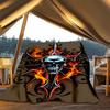 1pc Gothic Skull Design Print Outdoor Blanket, Lightweight Polyester,
