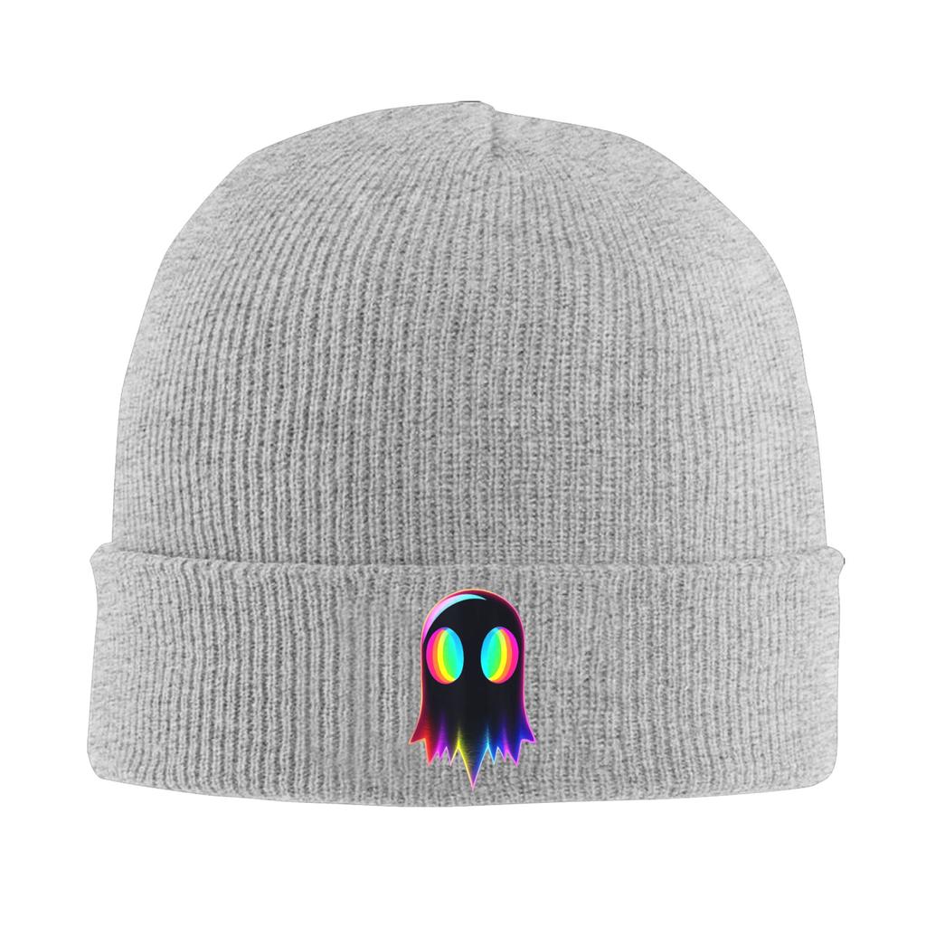 Ghost Trippy Vaporwave Electro Techno EDM Halloween Rave Beanie Hats Skullies Beanies Men Casual Elastic Caps Autumn Outdoor