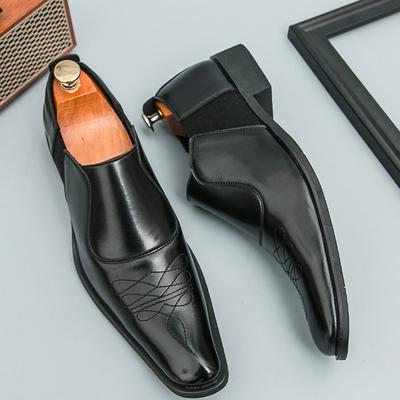 Herren Kleiderschuhe Designer Eckige Zehenpartie Lässige Büroschuhe Britischer Business Lederschuh Luxus Hochzeitsschuhe für Herren Chelsea Boots