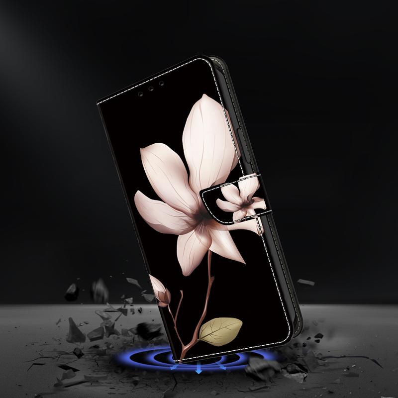 Flip Leather Case For Xiaomi Redmi Note 8 8T 9 9S 10 11 12 Pro 4G/5G 3D Flower Pattern Painted Wallet For Redmi 11 12 Pro Plus