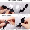  Halloween 3D Bats Wall Decorations, Black Hanging Bat Stickers, Spooky Party Supplies for Haunted House Decor