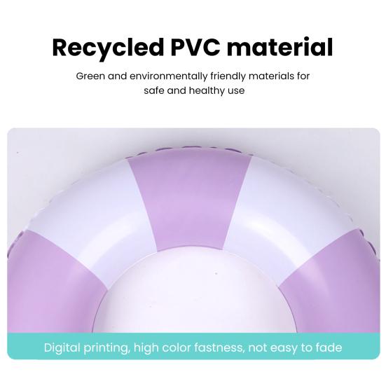 Kinder Schwimmring Starker Auftrieb Buntes Streifenmuster Verdickte Schwimmflügel Umkippsicher PVC Poolwasser Aufblasbarer Schwimmkreis Wasserspielzeug