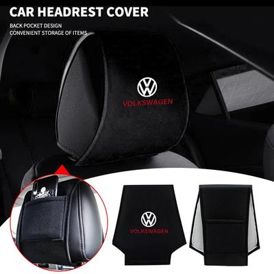 For Volkswagen Car Headrest Cover Seat Head Pillow Neck Headrest Cover For Volkswagen Polo Passat B5 B6 B7 T4 T5 Golf 4 5 6 Tigu