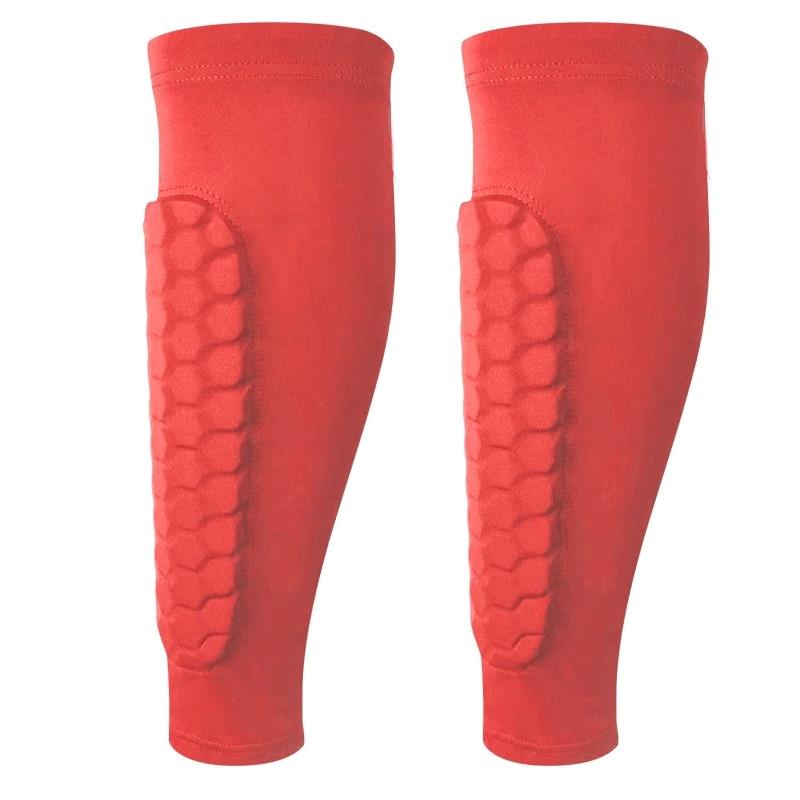 1 Pair Leg Sleeves Shin Guards Shockproof Honeycomb Nylon Support Sock Shin Protector Soccer Gear Soccer Shields Sports Legging 1