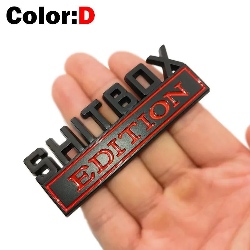 1Pcs 3D Chrome Black Red Metal Emblem SHITBOX EDITION Badge Car Tail Side Sticker Accessories for Jeep Dodge Chrysler ALX1