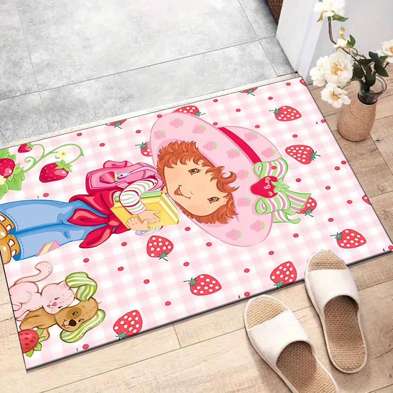 1pc Princess Strawberry (2) Design Printed Area Rug Carpet for Bedroom Living Room Home Decor Rugs Mat Non Slip Mat Rug for Bedside