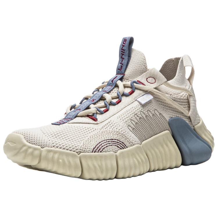 Li Ning Goku Dämpfung Abriebfest Niedrige Freizeitschuhe Herren Mondlichtgrau AGLW097-5