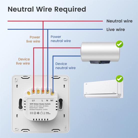 Smart Switch 4000W High Power Voice Control AI Assistant Support Real-Time Monitoring RF433 Remote Control AI Assistant Support