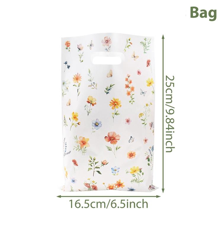 10pcs Wildflower Themed Handbag Candy Bags Spring Birthday Party Gift Packing Bag Birthday Baby Shower Girl Party Supplies