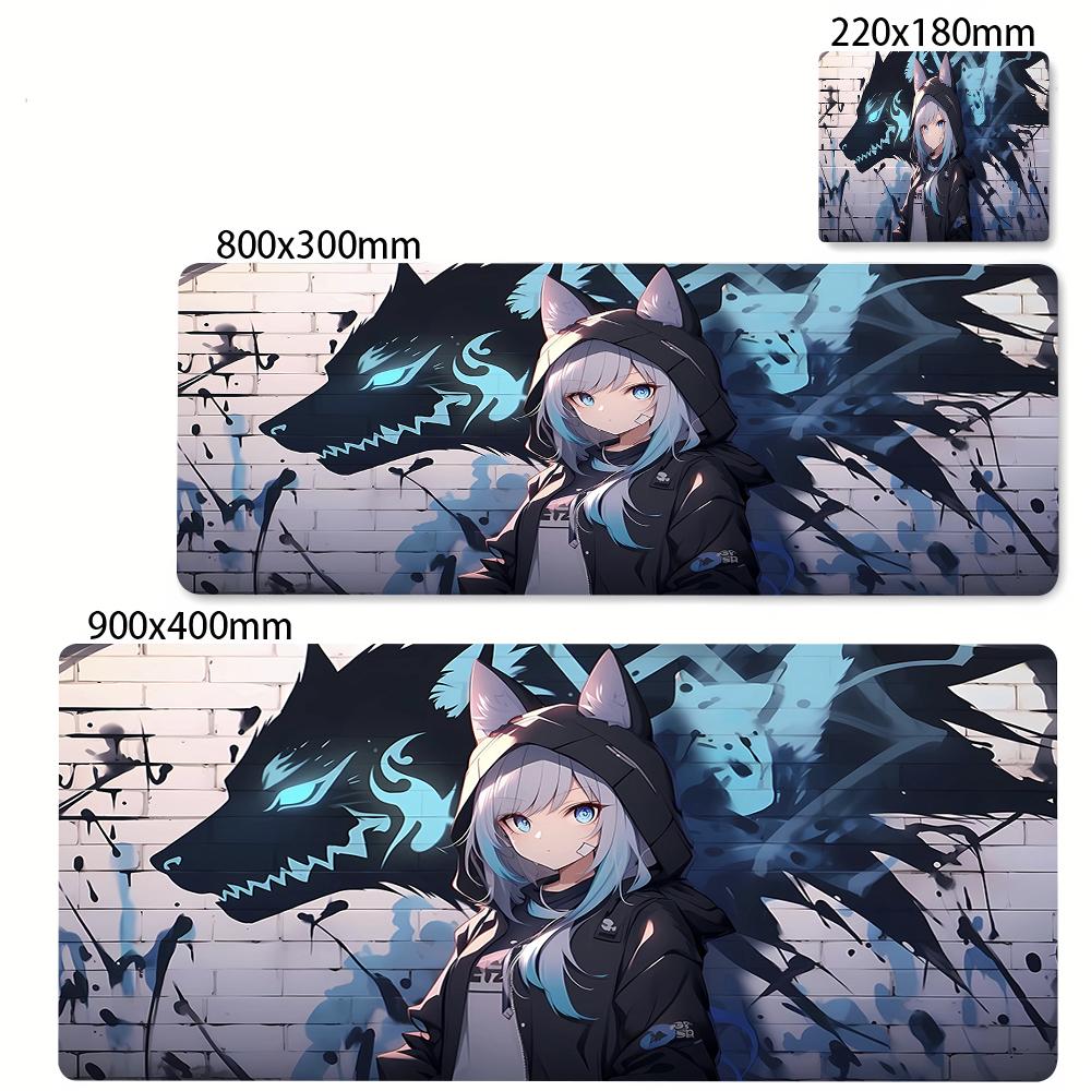 Anime Girl Mouse Pad Kawaii Pink Mousepad Gaming Speed Keyboard Pads Large Gamer Mouse Mat Rubber Desk Mat HD Print Cute Carpet