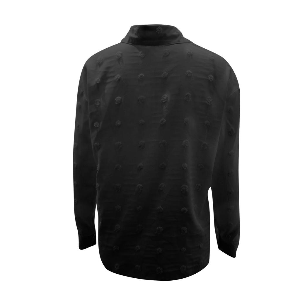 Button Down Shirt For Women Slim Fit Lapel V Neck Long Sleeve Dot Shirts Tunic