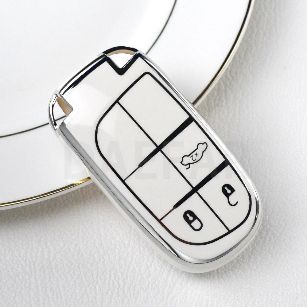 For Jeep Renegade Compass Grand Cherokee For Chrysler 300C Wrangler Dodge 5 Buttons Tpu Car Key Cover Case Fob Car Accessaries