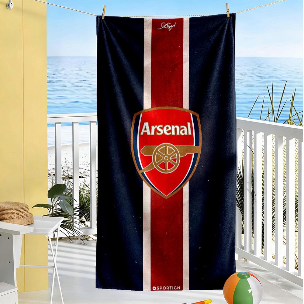 Asciugamano da Spiaggia Logo Arsenal Asciugatura Rapida Morbido Microfibra Confortevole Leggero Portatile per Nuoto, Spiaggia, Campeggio, Viaggio, Accessori da Spiaggia, Palestra