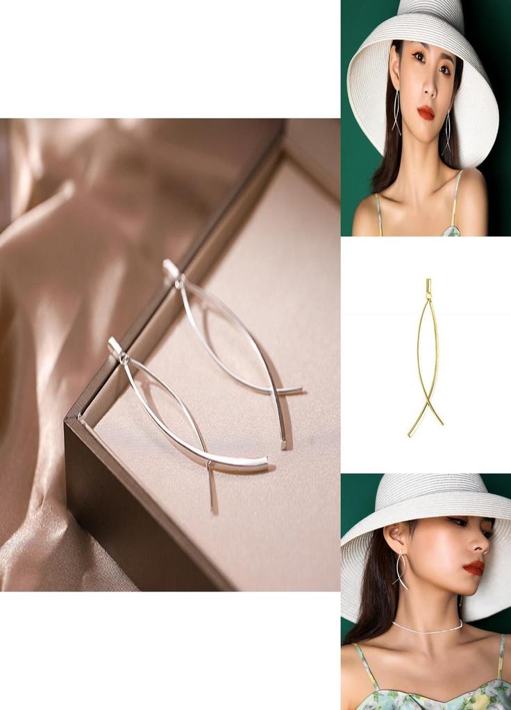 Chic Crossed Line Earrings Japanese Influence Sweet And Charming Individual
