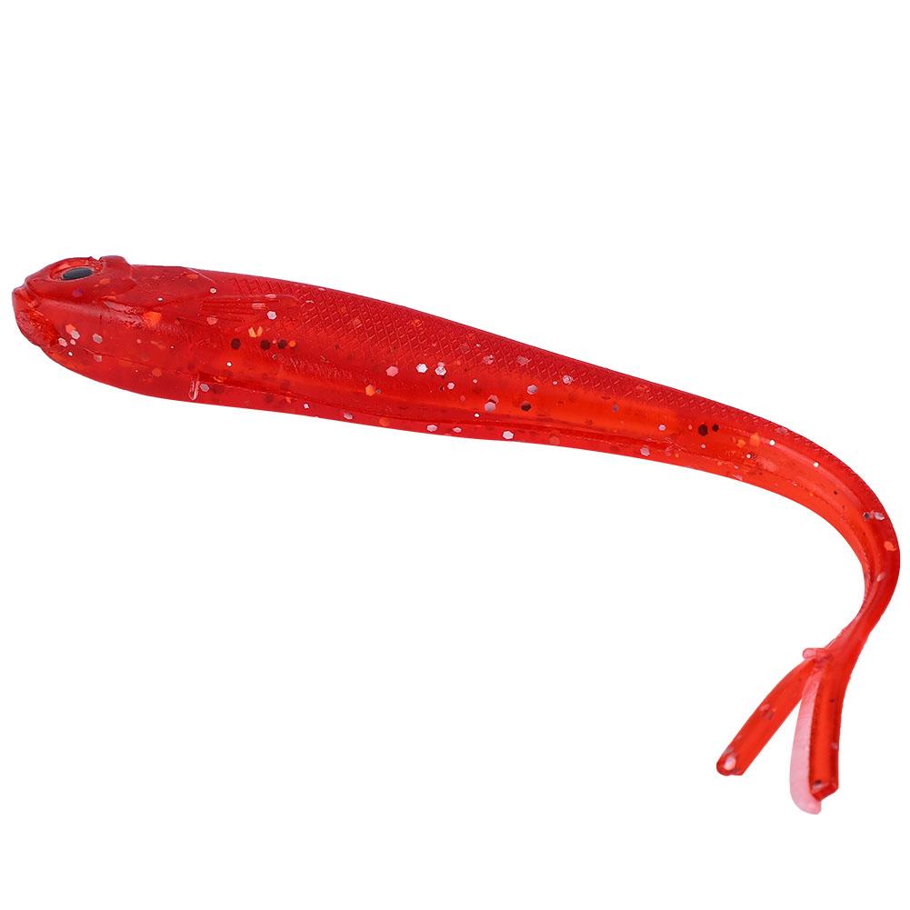 10pcs Freshwater Seawater PVC Fishing Bait 13cm Lifelike Soft Lures Accessory (Red)