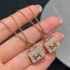 Kang Kang Luxury H Bag Necklace: Sterling Silver & 18K Rose Gold Diamond Pendant for Women