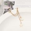 Vintage Pendant Metal Dangle Earrings With Long Chain Ear Clip For Women Silver Color Gold Color Star Moon Earring Jewelry