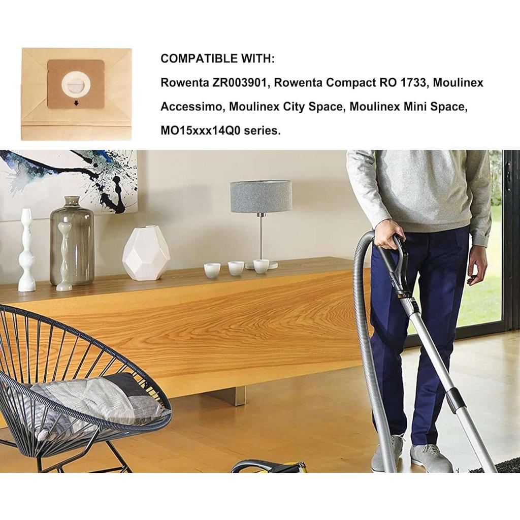 Vacuum Cleaner Bags for Rowenta ZR003901, Compacteo Ergo / Compacteo Accessimo / City Space / Mini Space, Rowenta Compacteo RO 1