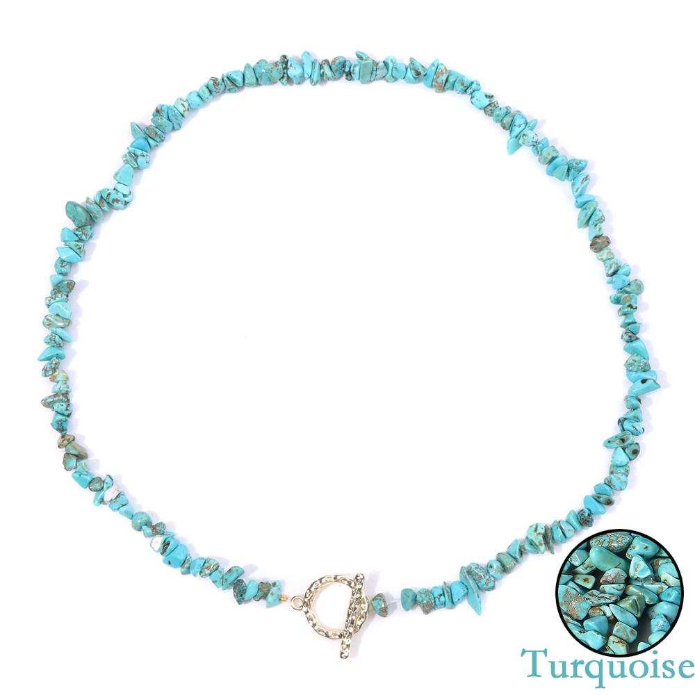 Healing Bohemian Gem Gravel Natural Semi-precious Stone Necklace Women's Fashion Necklace Jewelry Collares Para Mujer Female