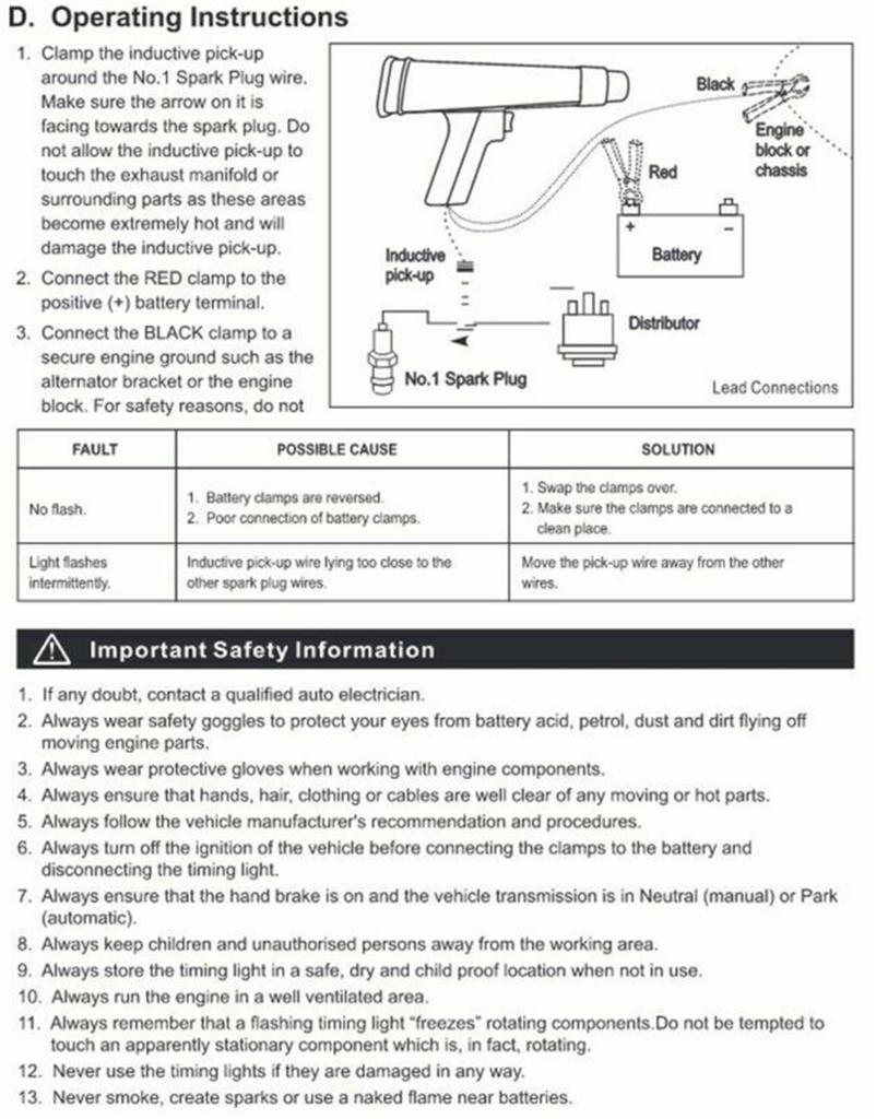 Car Digital Inductive Timing Light Automotive Engine Ignition Tester Tool