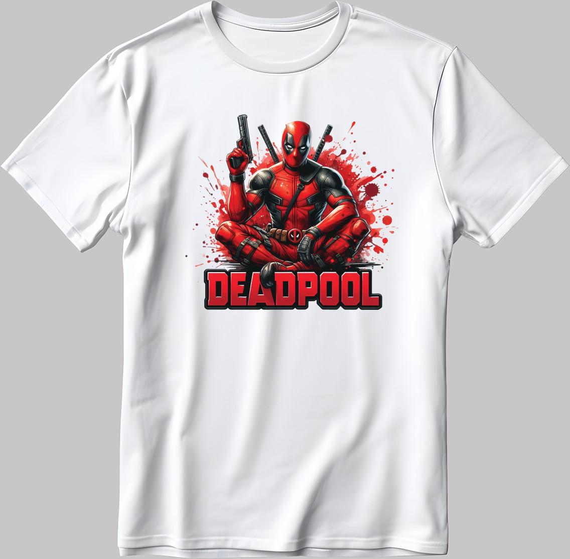Deadpool Marvel Avengers Short Sleeve White-Black Men s / Women s N617 2XL