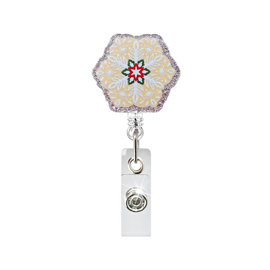 Retractable Badge Holder Lightweight Christmas Badge Holder Santa Claus Badge Holder Glitter For Exhibitions Companies Office