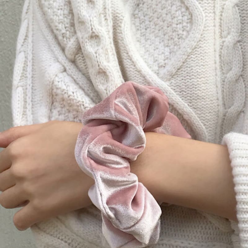 Oar Vintage Velvet Volume Scrunchie[Pink]