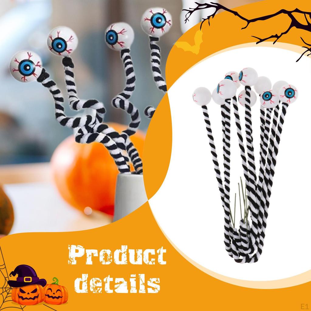 10 Pieces Halloween Eyeballs Picks Decor DIY Crafts Scary Branch for Festival