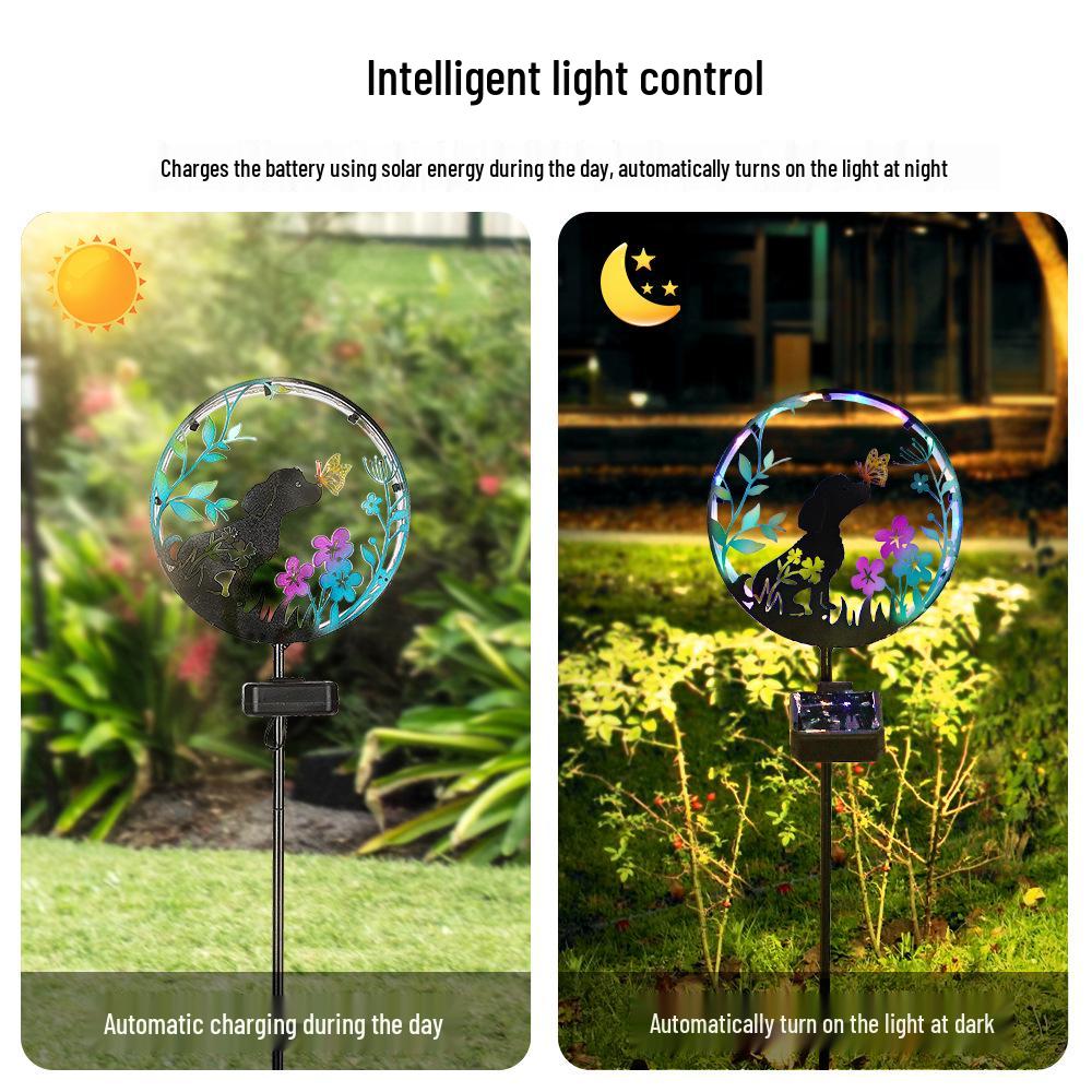 Rainproof Solar Wrought Iron Decorative Garden Light